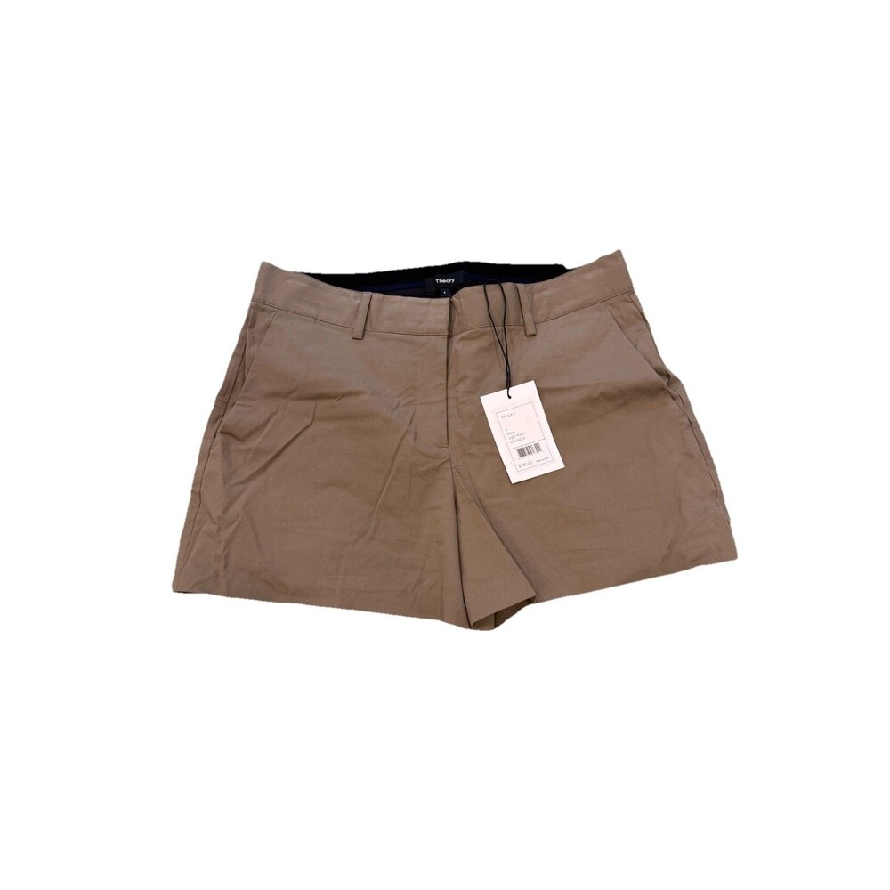 Theory Womens Calila 2 Shorts Moss Size 4 Light Poplin NWT $190 Khaki Brown